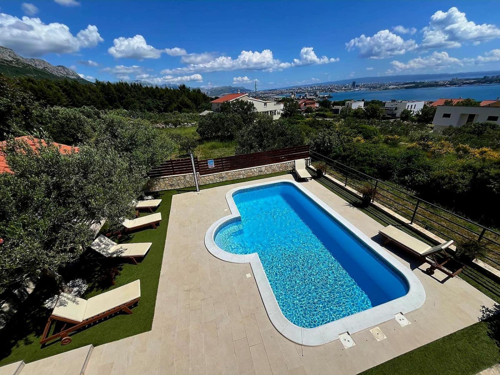 Holiday Home Magic View With Private Heated Pool Kastela Exterior photo